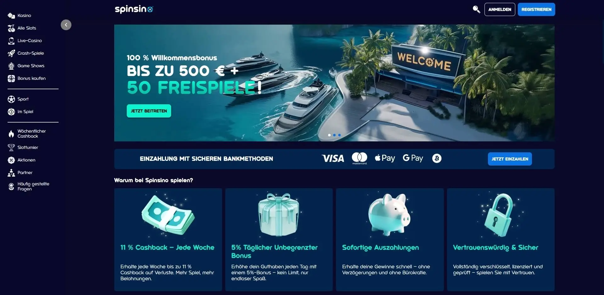 Ervaar Spinsino Casino image 1